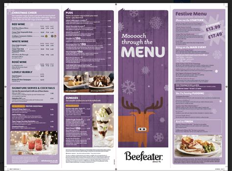 Beefeater Christmas Menu Prices